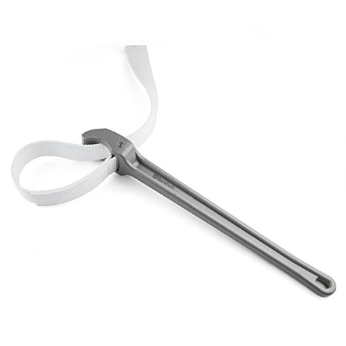 Strap Wrench 18" Handle, Adjustable Nylon Strap Pipe Wrenches, 18 Inch Grey