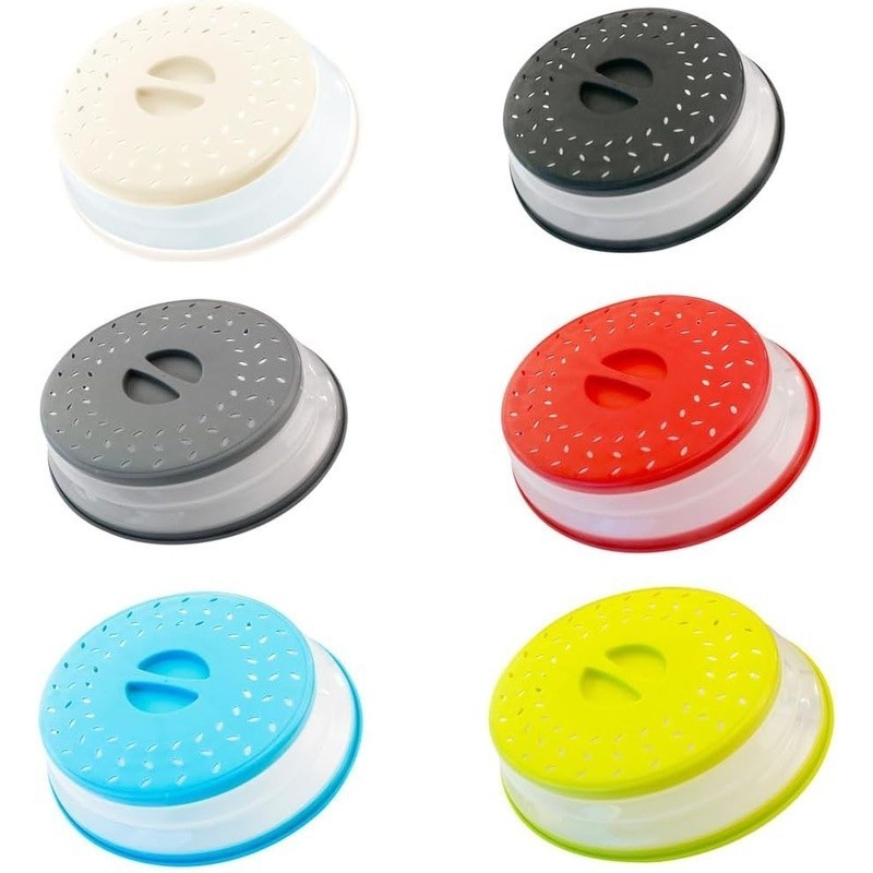 Microwave Cover Space Saving Food Splatter Protector W/ Strainer Function New