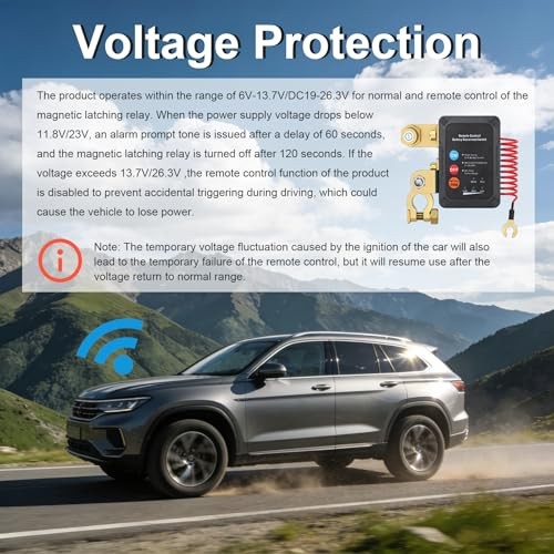 12V Remote Battery Disconnect Switch, 240A Smart Voltage Control Battery Kill