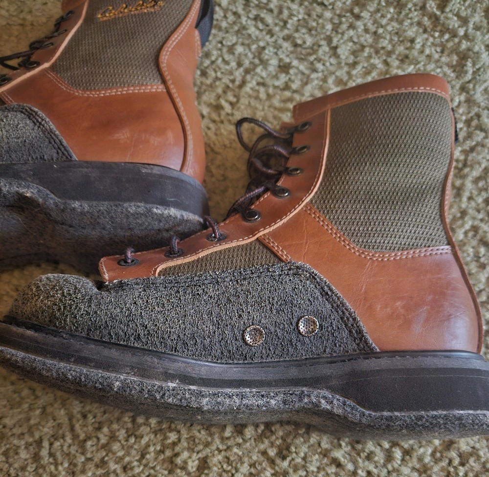 Cabela's Master Guide's Felt Bottom Boots Size 8