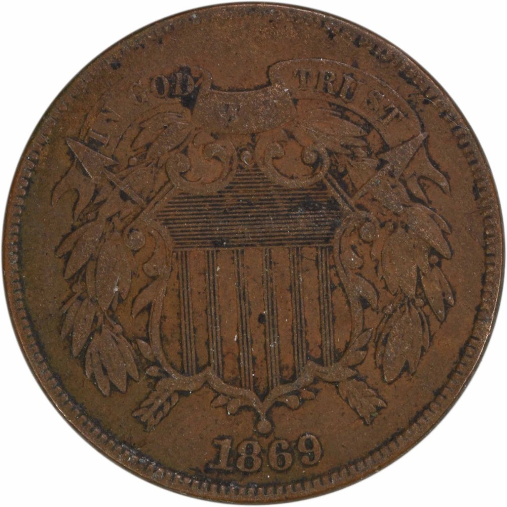 1869 Two Cent Piece VF Uncertified #917