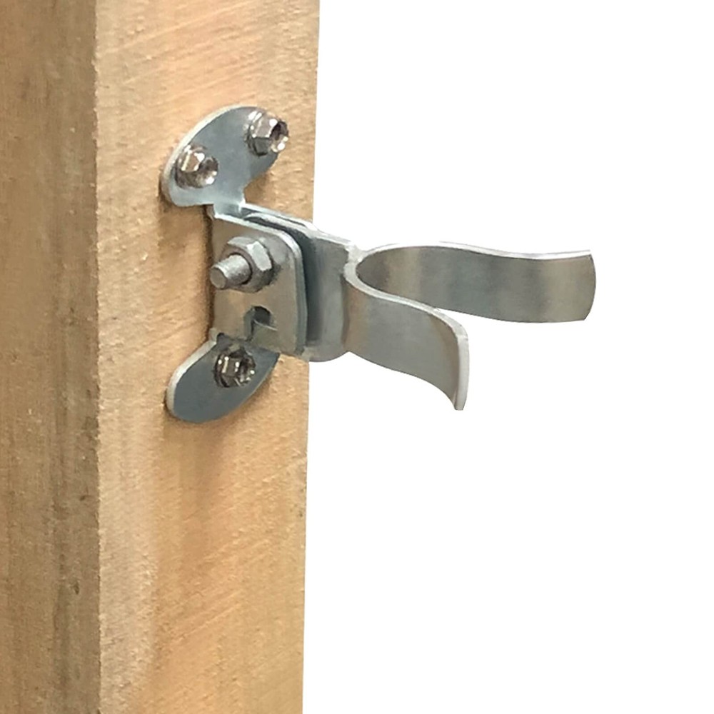 1-3/8" Flat Back Wall Mount Fork Gate Latch - 1-3/8", Silver