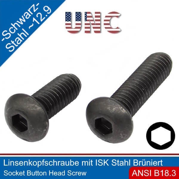 Socket Head Cap Screw 10-24 UNC Steel 12.9 Black |