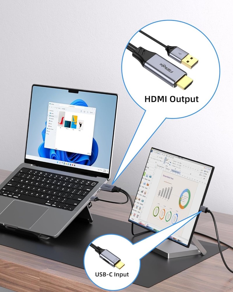 HDMI to USB C Adapter Cable 3.3ft 4K60Hz, Unidirectional System Type...