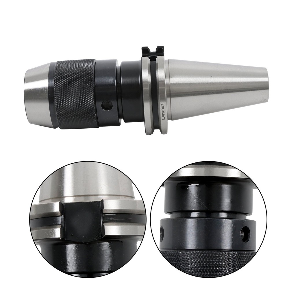 CAT40 Precision Dual Contact Chuck 1/2" Keyless With Solid Shank