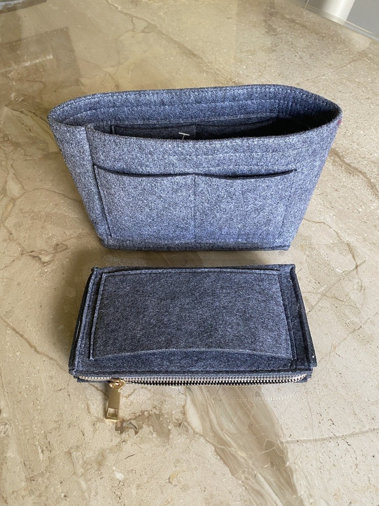 Purse Handbag Organizer Grey 2 Pc Set
