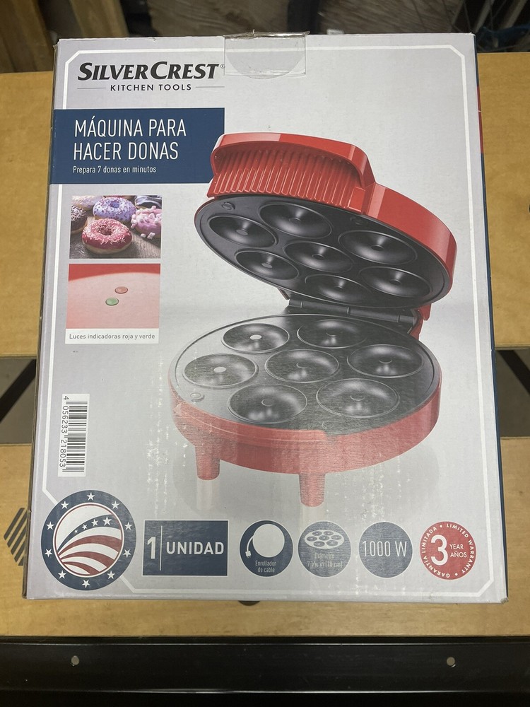 SilverCrest Kitchen Tools Doughnut Maker - 1000W - Makes 7 Doughnuts.Preowned