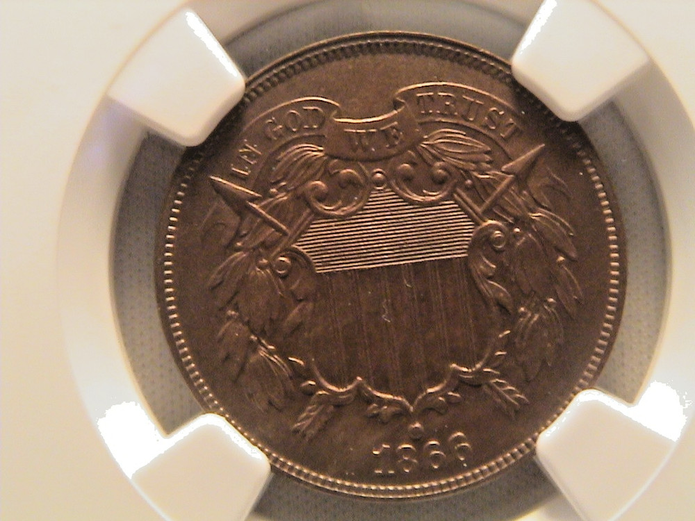 1866 Proof Two Cent Piece NGC PF 64 BN