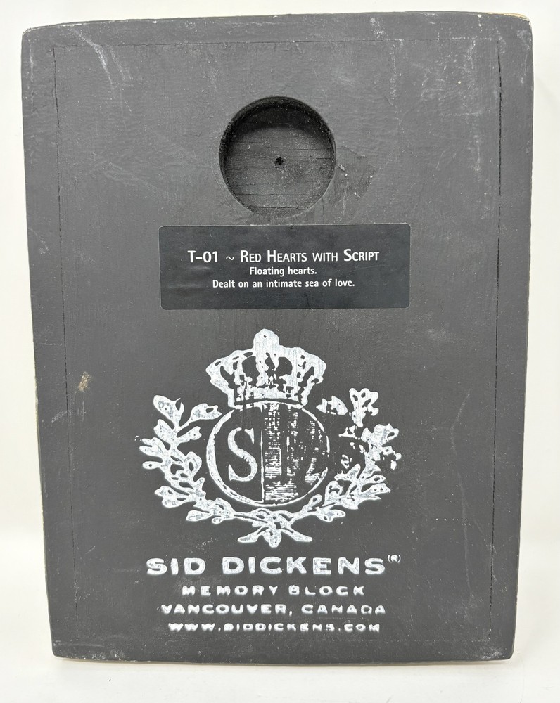 Sid Dickens Memory Block Tile T-01 - Red Hearts with Script - Retired