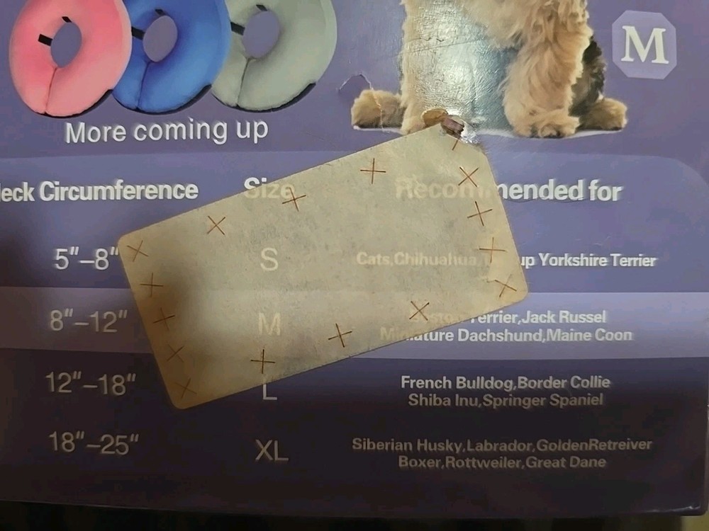 Inflatable Protective Collar For A Dog, Medium, Pink, New