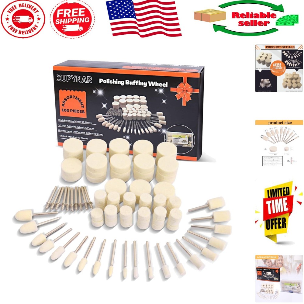Versatile 100PC Dremel Buffing Wheels for Ultimate Shine - Easy Use & Reusable