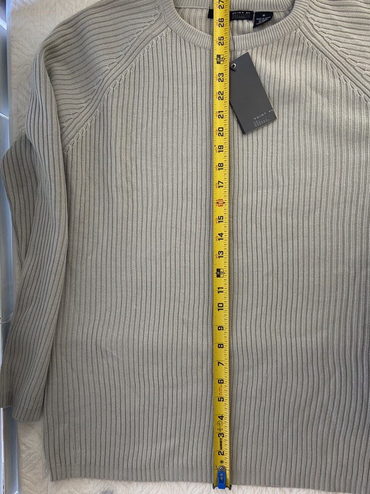 Point X Men's Long Sleeve Pullover Sweater Size Medium Stone Grey Acrylic NWT