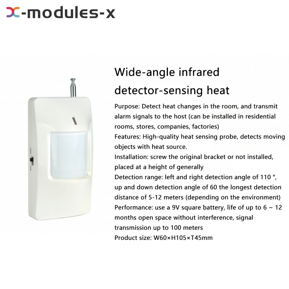 Infrared Human Motion Detection Sensor Wide Angle For Security Alarm System 433