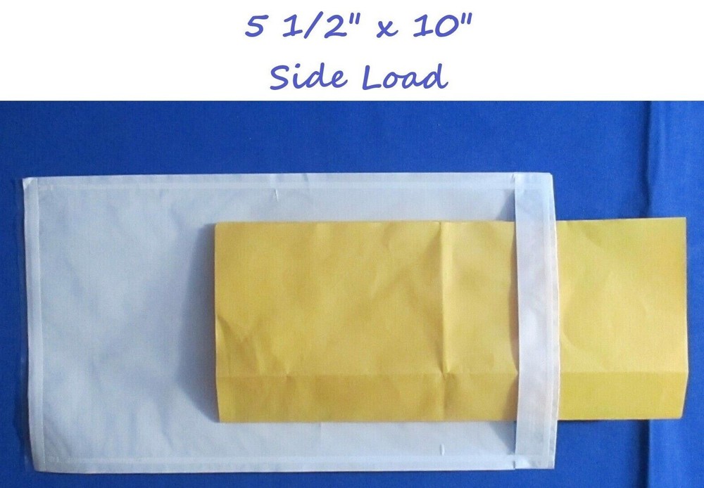 Clear Face Document Envelope Side Open 5.5"x10" Packing List Shipping Invoice