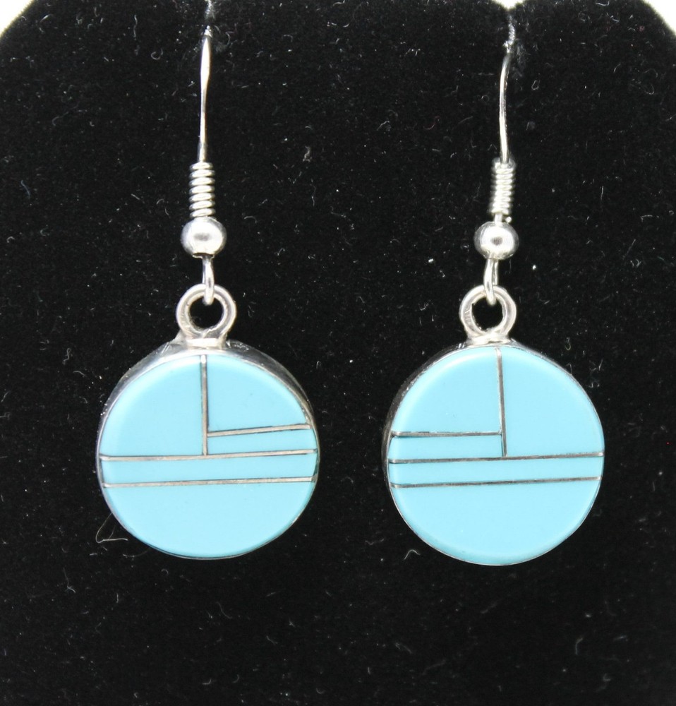 Turquoise and Sterling Silver Dangle Earrings