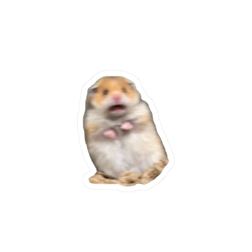 Scared Hamster Meme  - Kiss-Cut Sticker