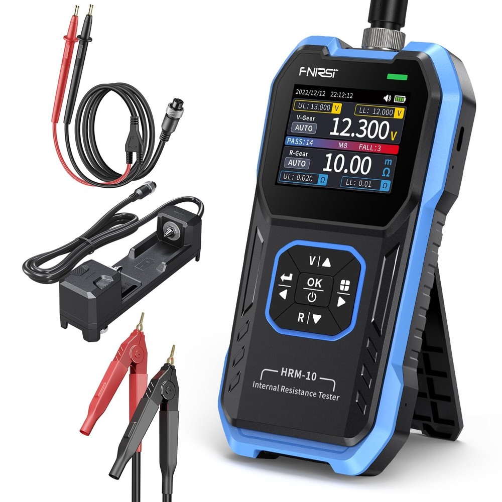 FNIRSI HRM-10 Voltage Internal Resistance Battery Tester, Compact, Blue