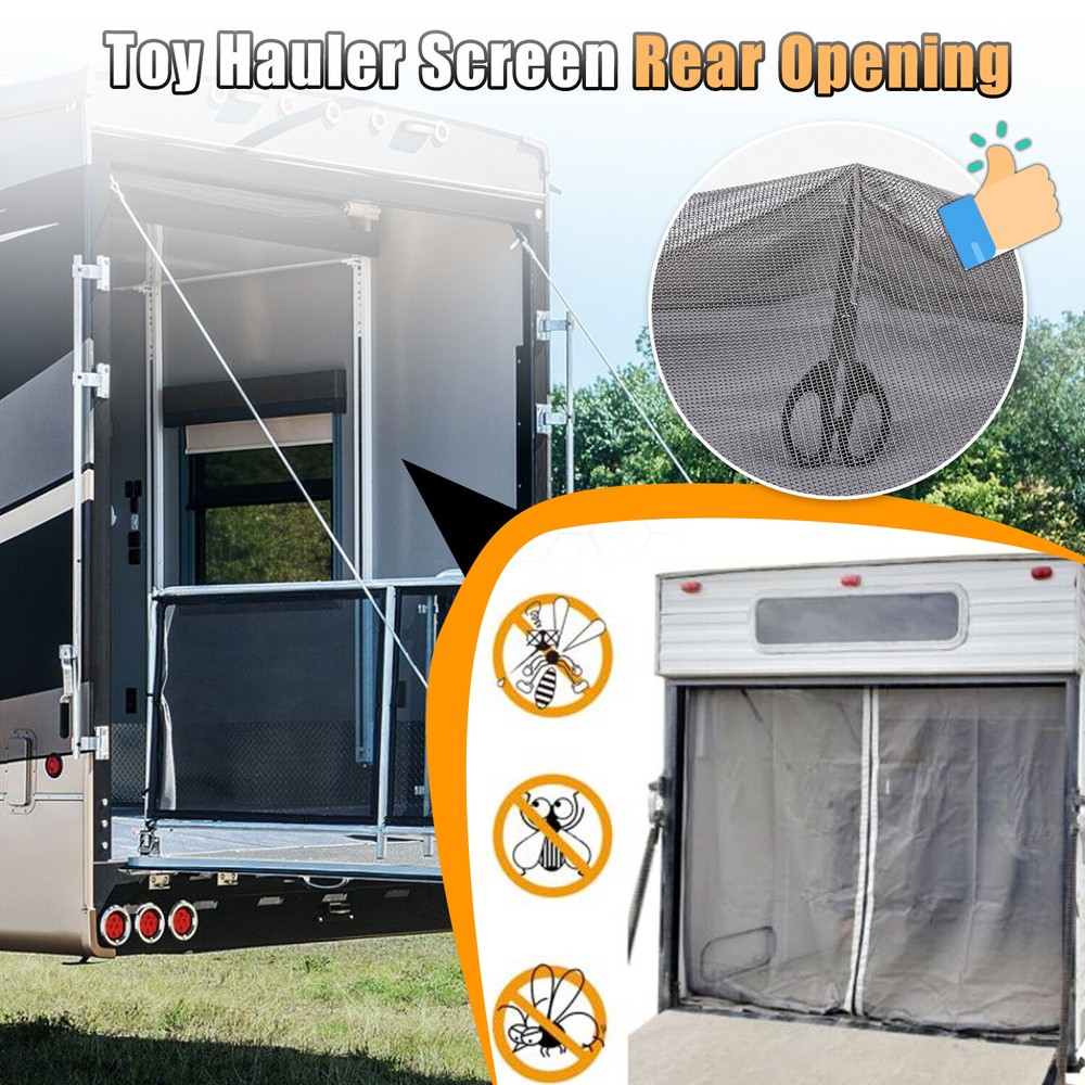 Two Layers Toy Hauler Screen Rear Opening For Ramp Doors Up to 90 Inch Tall NEW