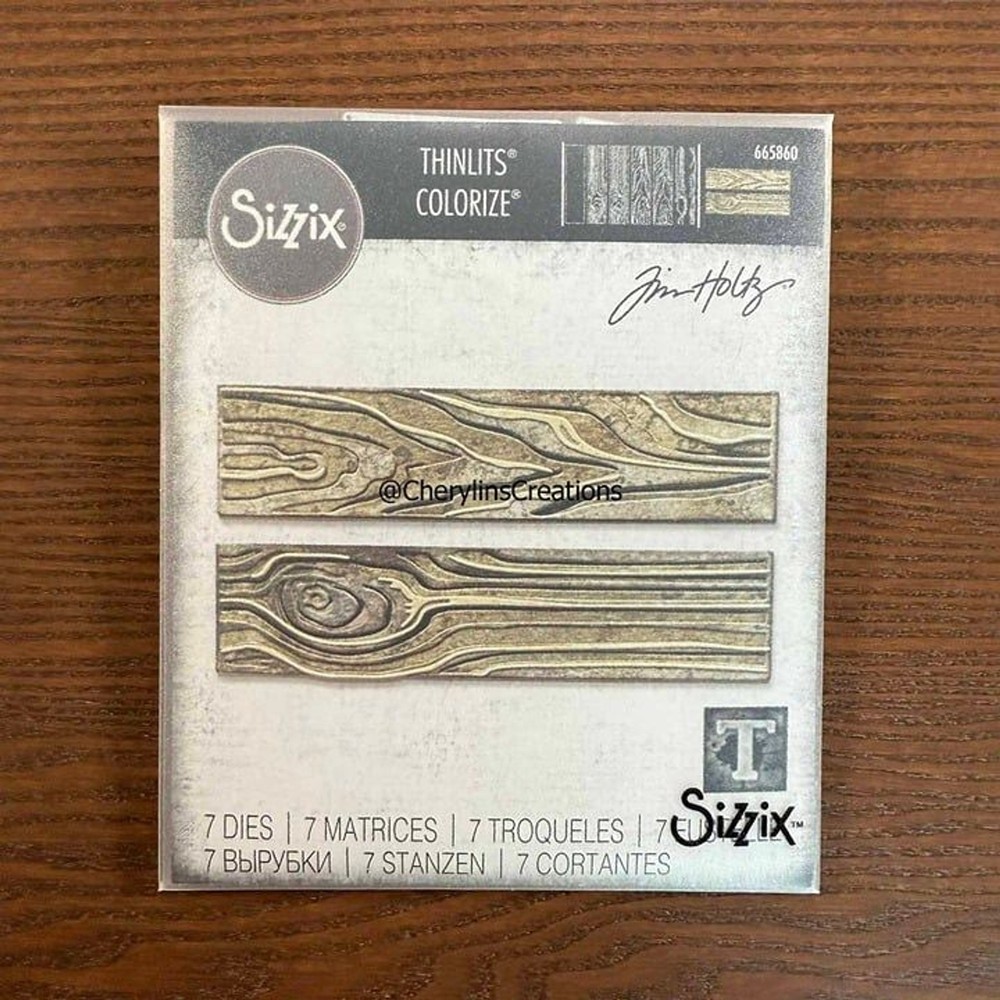 Tim Holtz Sizzix WOODGRAIN Colorize Thinlits Dies 665860