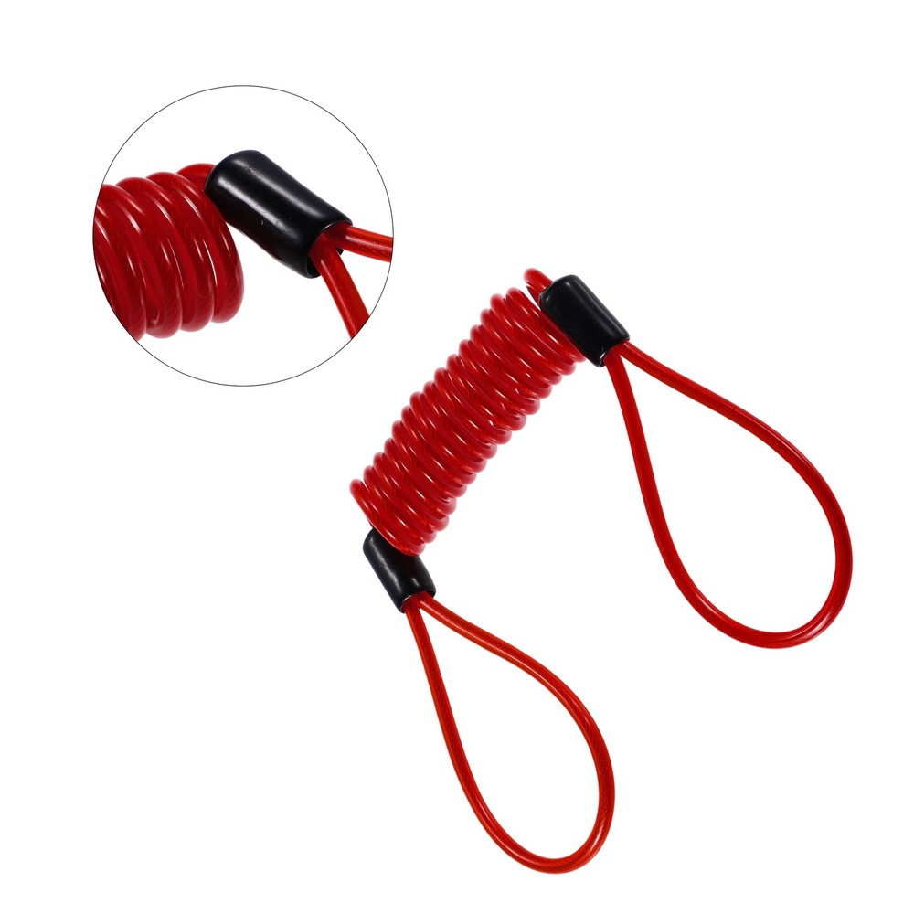 Brake disc motorcycle lock alarm disc safety lock cable red