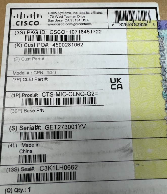 Cisco Telepresence Ceiling Microphone Generation 2 - Microphone