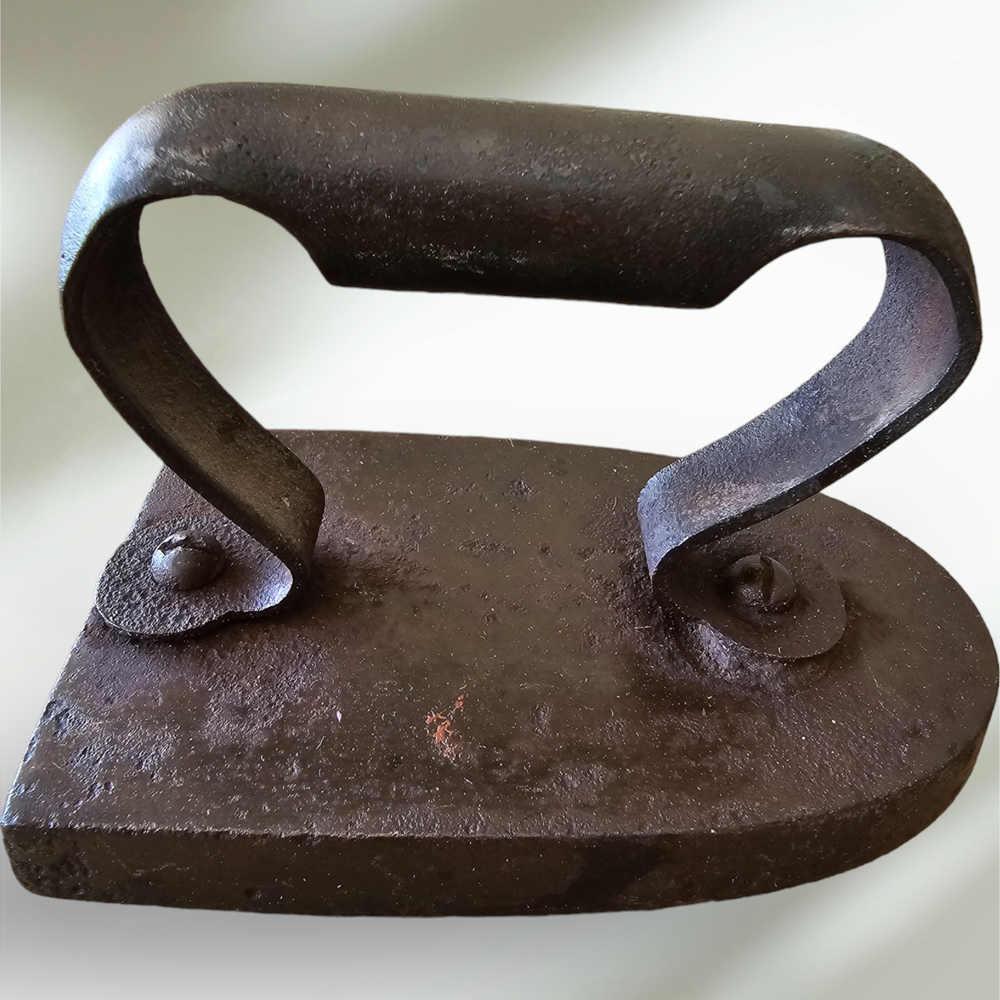 Antique Cast Sad Iron Solid Handle Door Stop Bookend Rustic Primitive