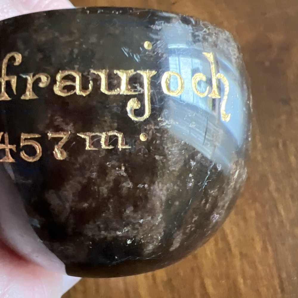Jungfraujoch Switzerland Stone Souvenir Cup; Tiny! Charming!