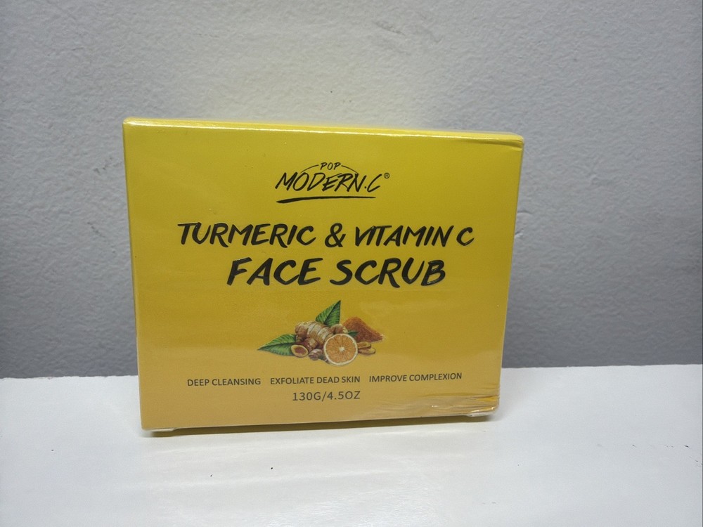 Pop Modern C Turmeric & Vitamin C Face Scrub Deep Cleansing Exfoliation 4.5 oz