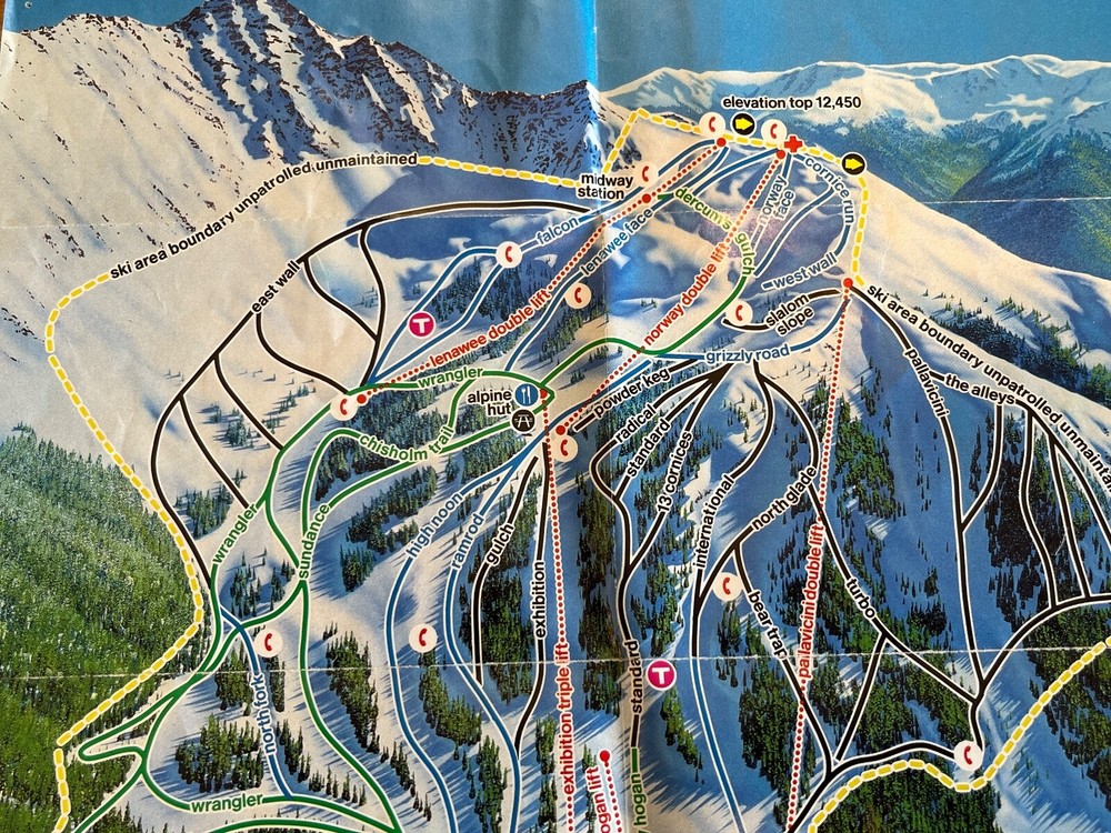 Arapahoe Basin - 1987-88 Trail Map
