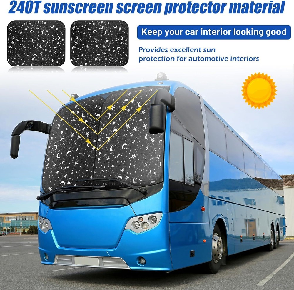 RV Bus Windshield Sun Shade for Front Window Foldable Cover UV Protector Curtain