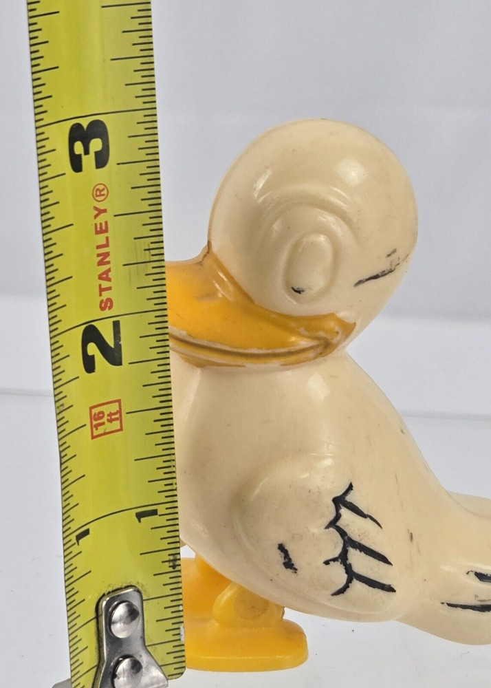 Antique Plastic Self Gravity Walking And Pull Toy Duck 1950's