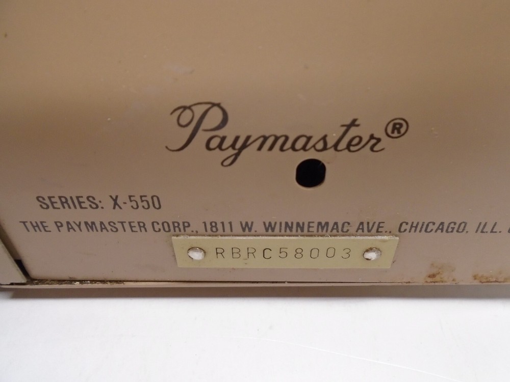 Vintage PAYMASTER CHECK PRINTER - Series X-550 - IT WORKS!
