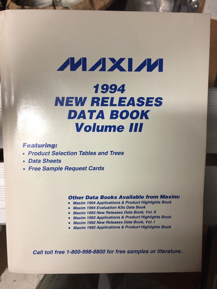 Data Book = Maxim Semiconductor Six Volume Set plus Applications Highlight = Lot
