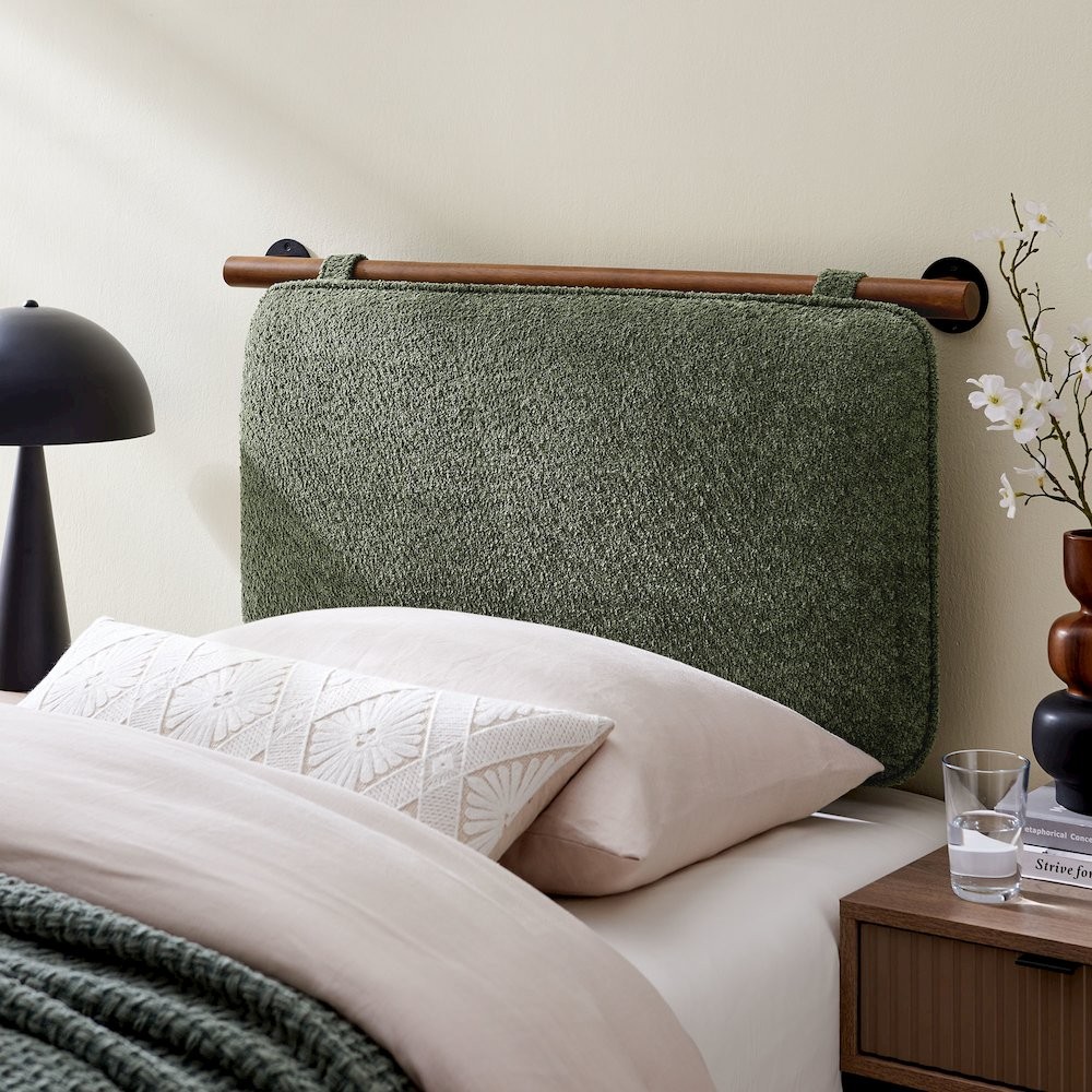 Anela Wall-Mounted Chenille Upholstered Twin Headboard