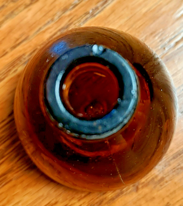 Vintage Amber Brown Squat Bottle