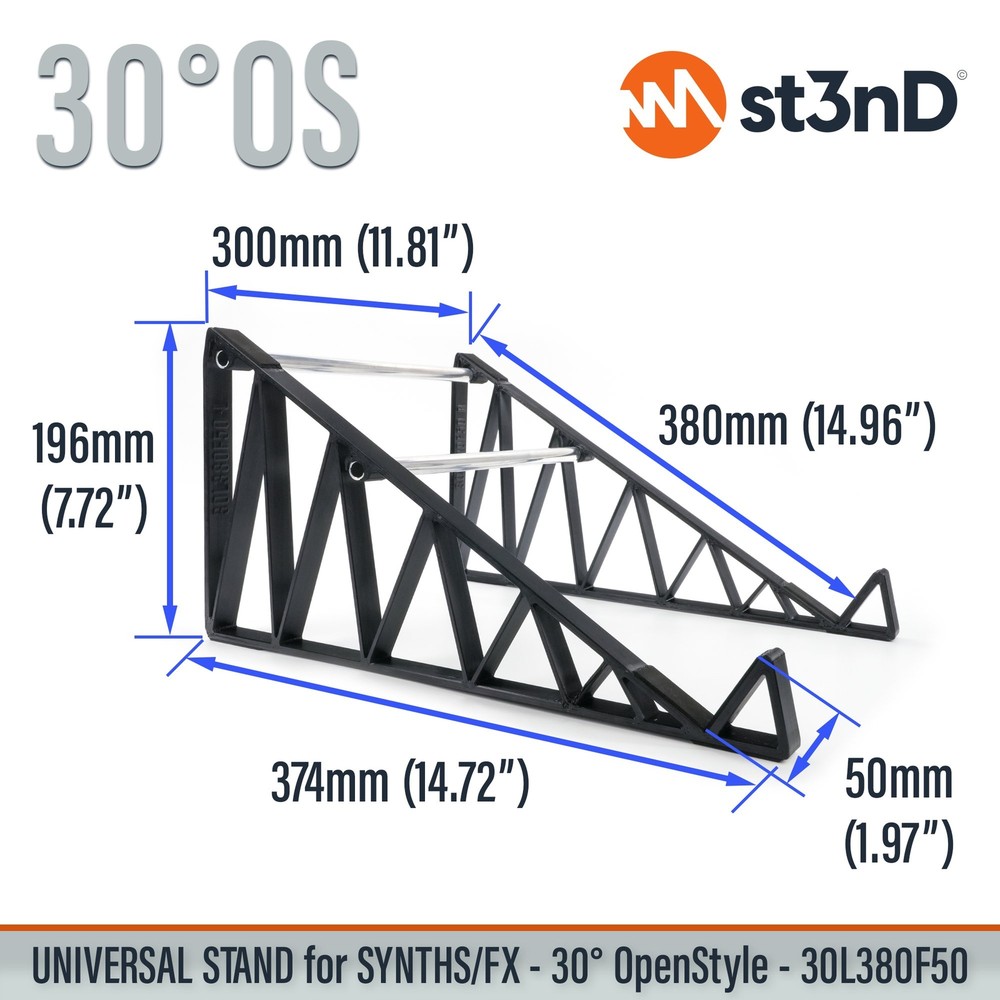 UNIVERSAL STAND for SYNTHS / CONTROLLERS / FX - 30° - Open Style - 30L380F50