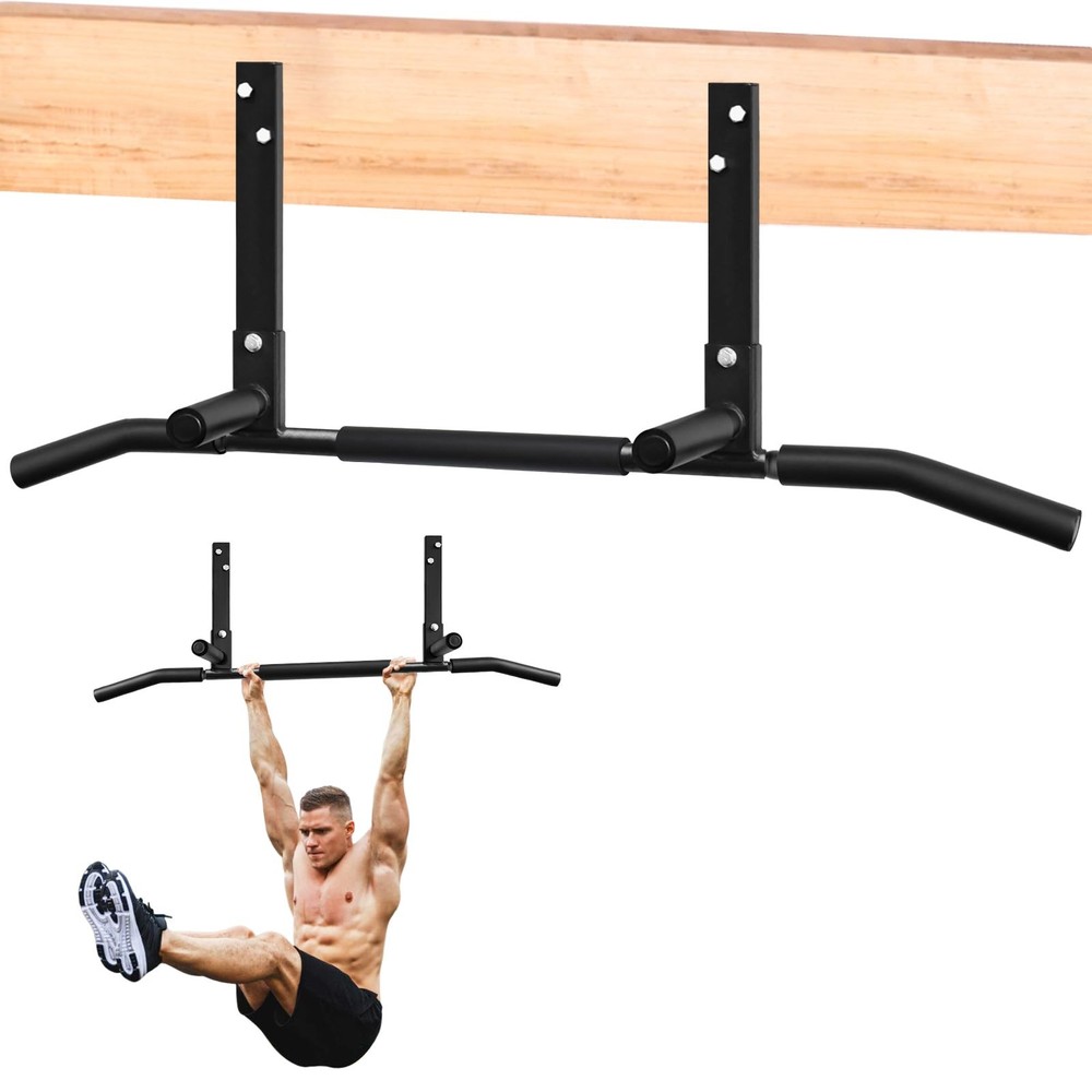 ATENTO Joist Mount Pull Up Bar, Multi-Handle Ceiling Chin Black