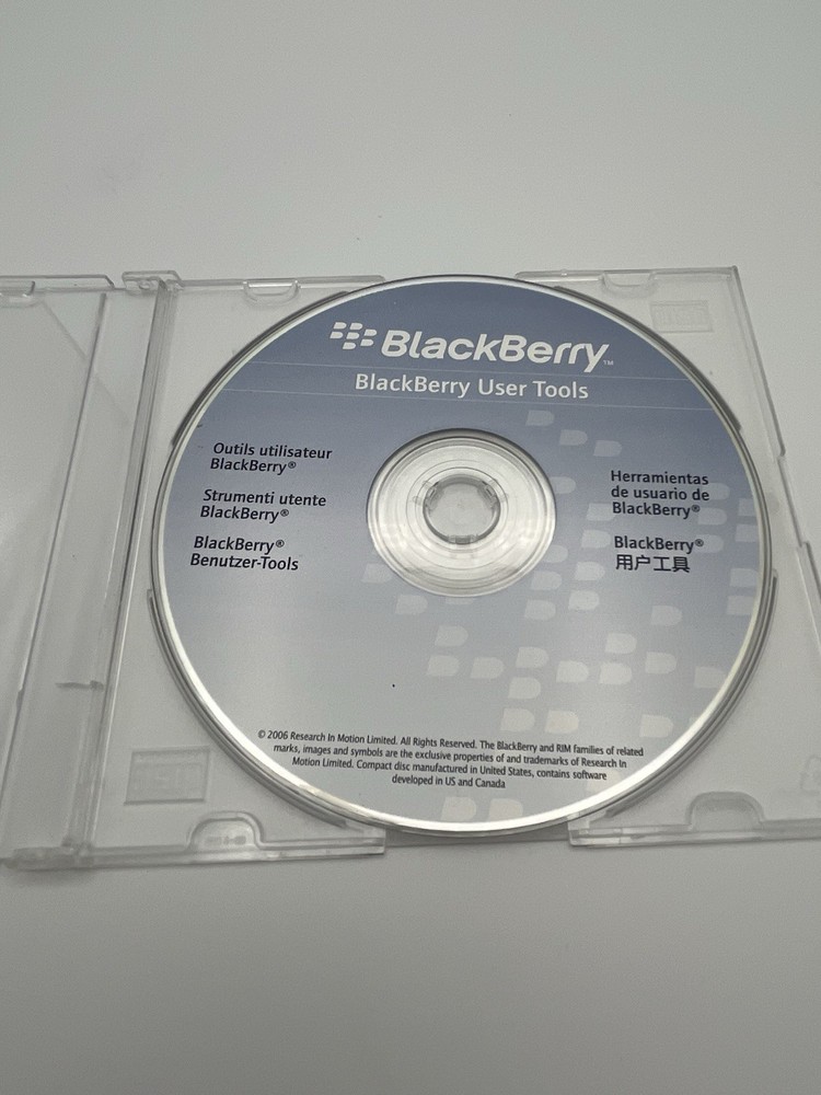 Blackberry User Tools Software (Windows PC CD-ROM, 2006)