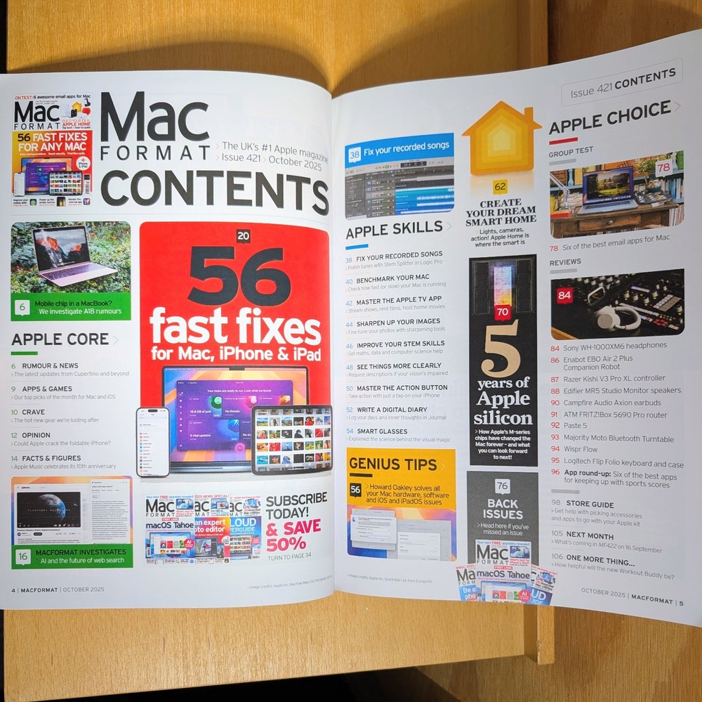 Mac Format Magazine October 2025 Issue 421 Fast Fixes NO LABEL