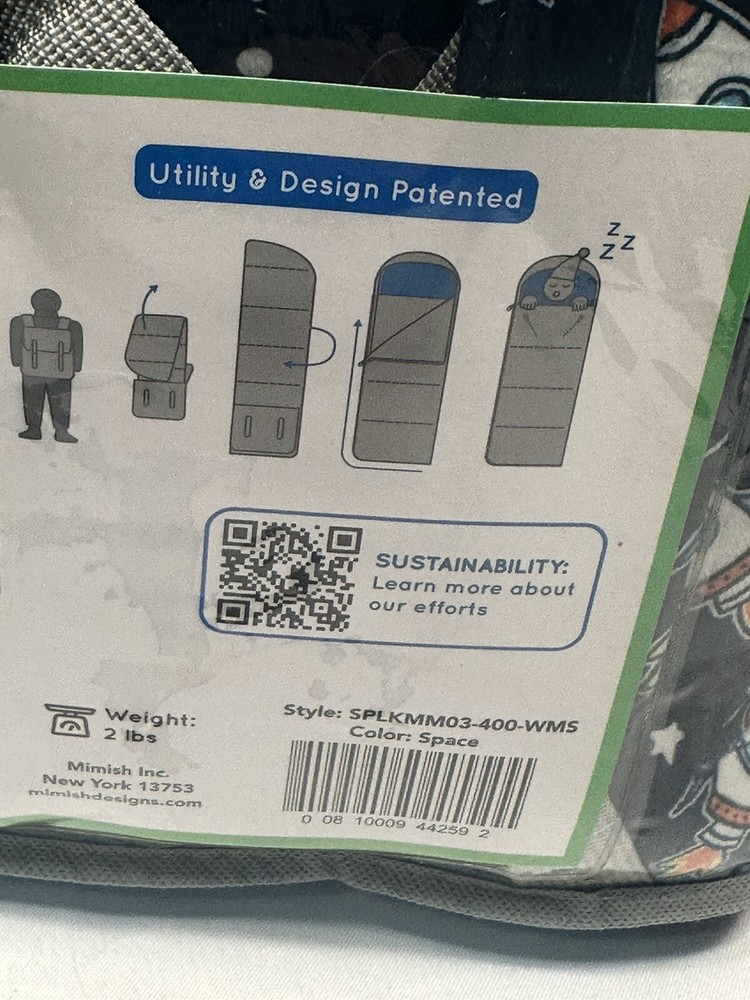 sleep n pack sleeping bag & back pack kids space