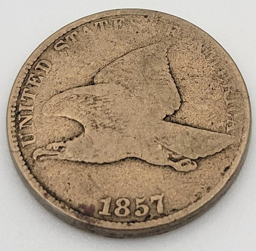 1857 US FLYING EAGLE PENNY G DETAILS