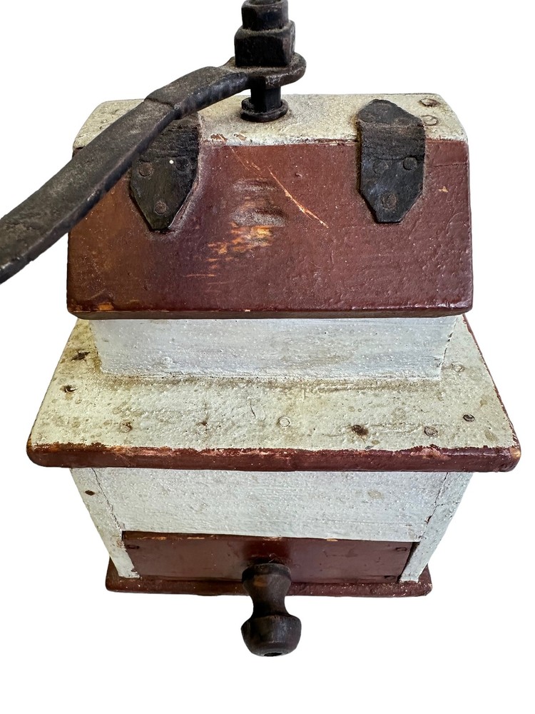 Antique coffee grinder from 1800s - Norwegian Primitive and rustic tool -