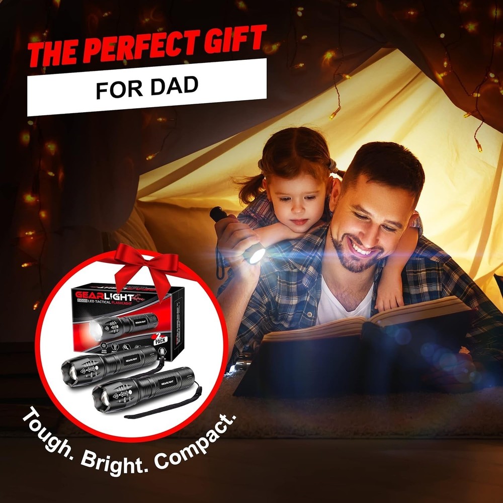Mini Tactical Flashlight 2-Pack - Durable, Bright & Perfect for Emergencies