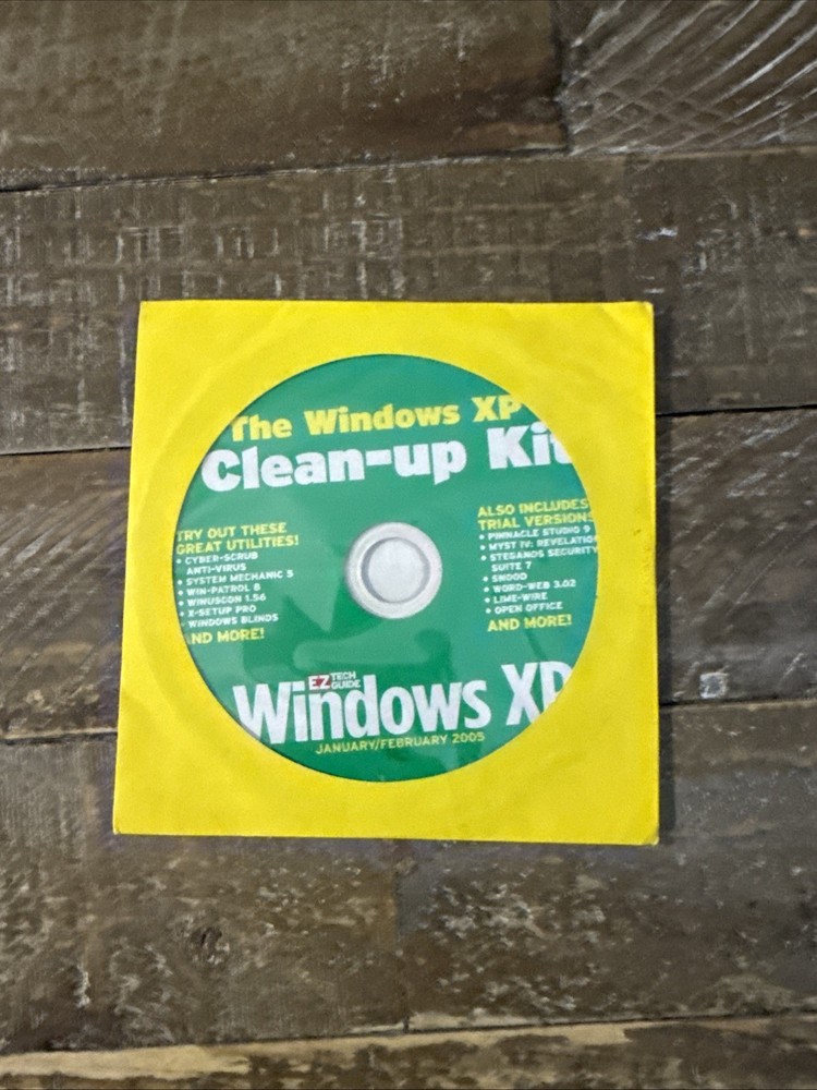 The Windows XP Clean-Up Kit Software PC Cd Rom