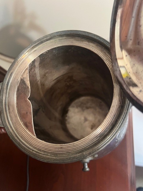 Vintage Silver Plated Tilting Pitcher with cup