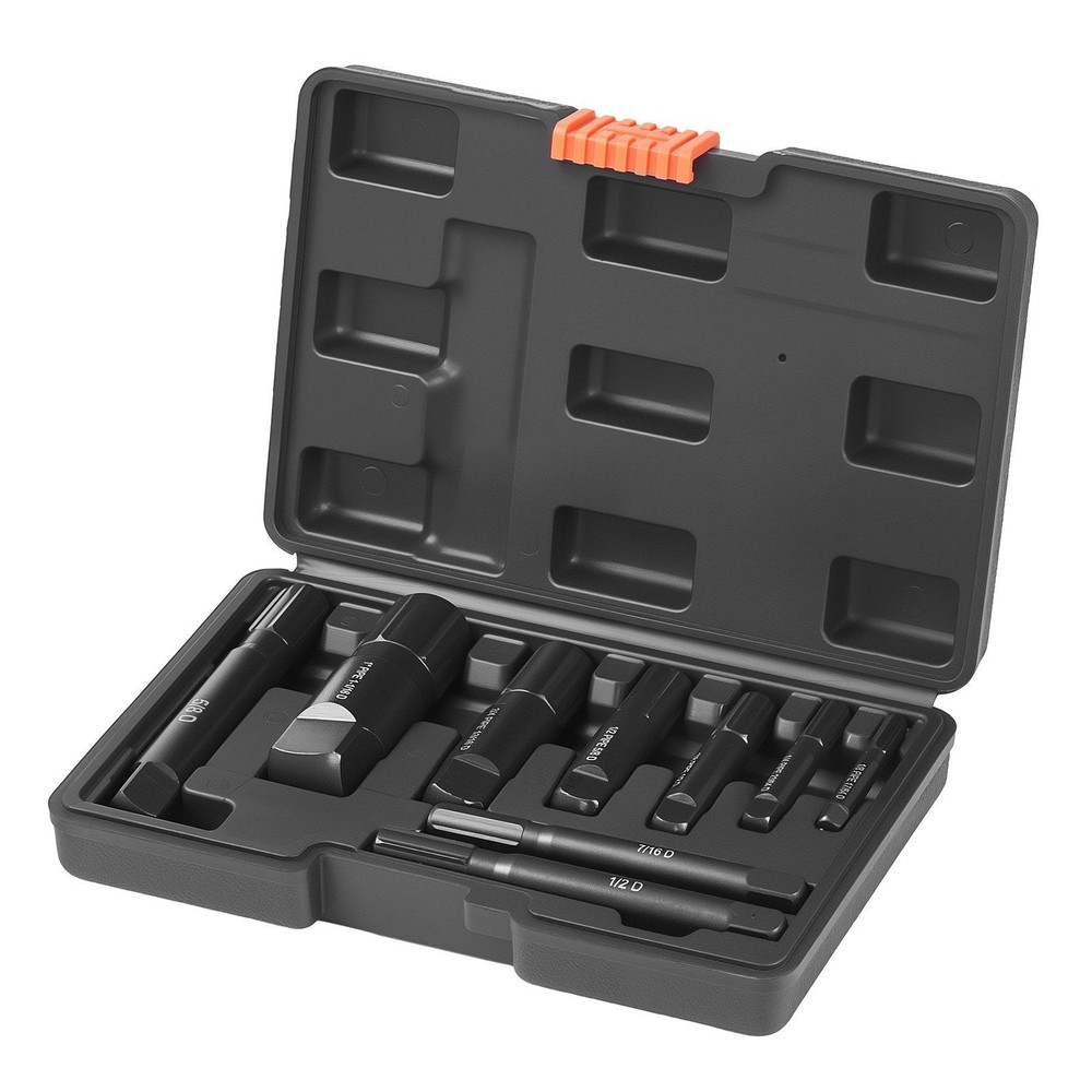 Pipe Extractor Set, 9 PCS Heavy Duty Steel Broken Pipe Extractors, w/ Solid Hand