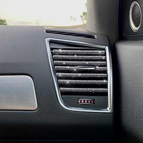 10PCS Bling Car Air Conditioner Vent Outlet Trim Decoration Strips,Shiny White