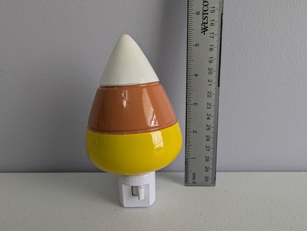 Halloween Candy Corn Nightlight Spooky Plug-In Decor Unique 3D Printed Plastic