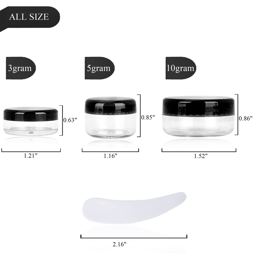 10ml Empty Sample Jars with Lids - 25PCS Mini Containers 2 Spatulas