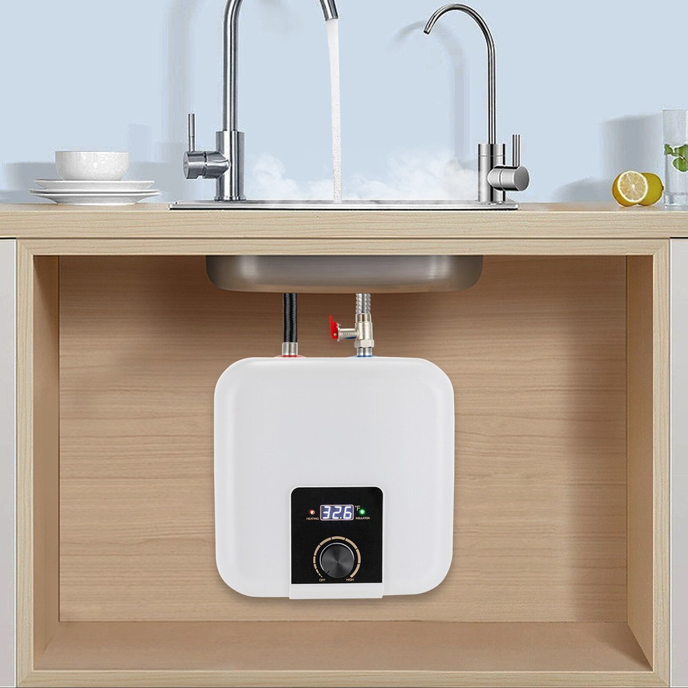 8L/2.11 Gallon Water Heater Wall Mounted Square Electric Water Heater 1500W